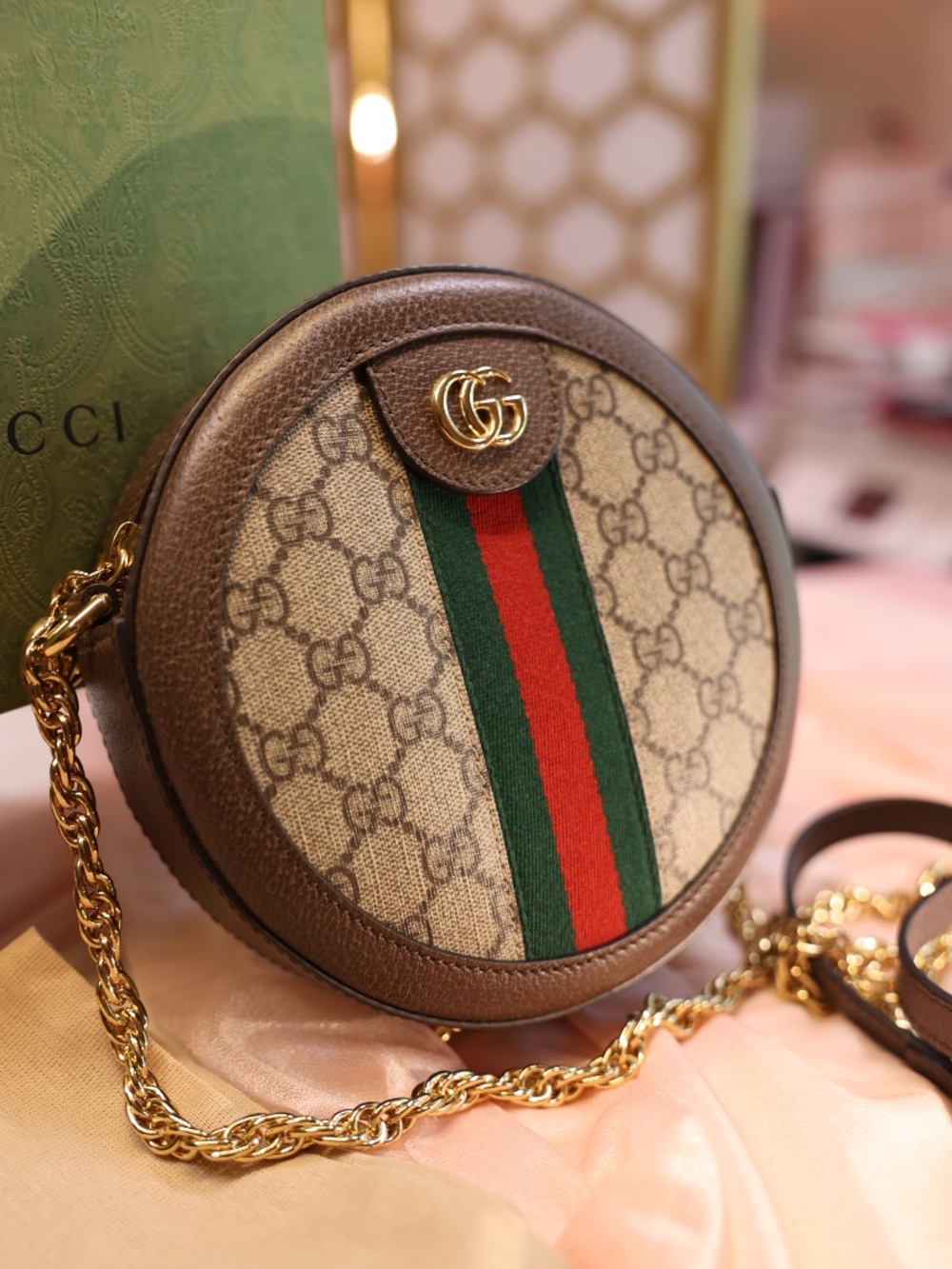 Beautiful Gucci Ophidia Round Handbag